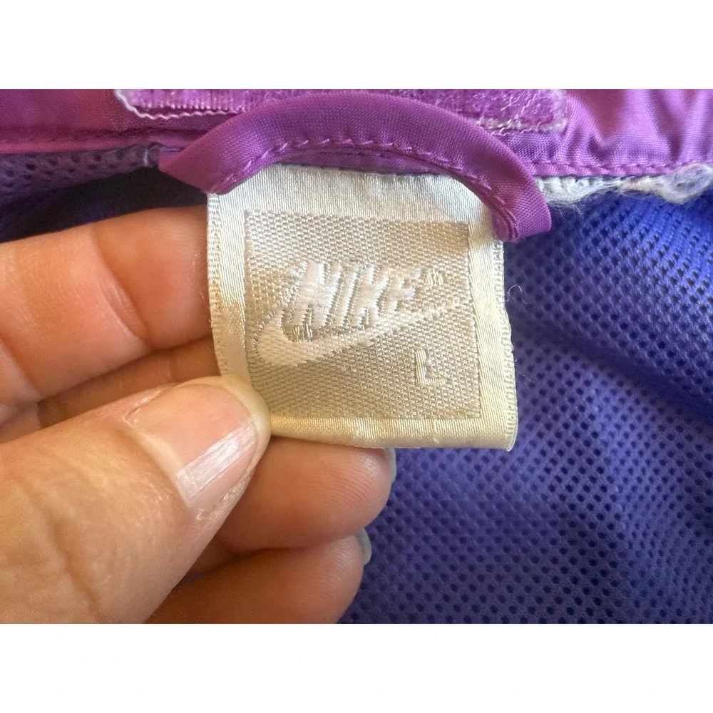 Vintage Nike Windbreaker Jacket Colorblock Track Jacket L Purple Blue Gorpcore